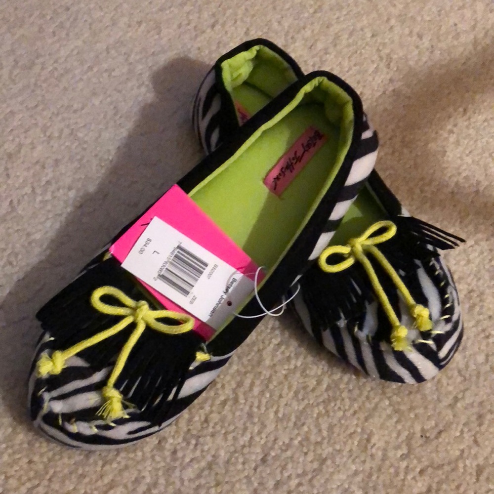 BETSEY JOHNSON ZEBRA SLIPPERS